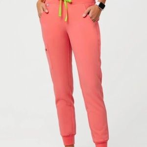 FIGS XS Hot Coral Zamora Joggers